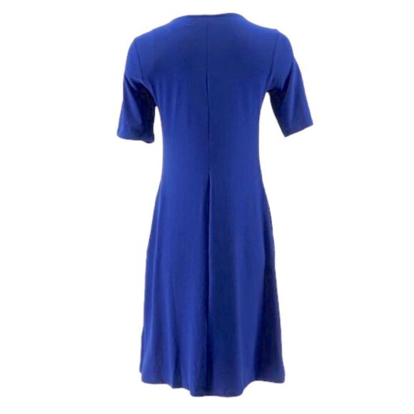 Susan Graver Print or Solid Liquid Knit Fit & Flare Dress - Picture 4 of 5